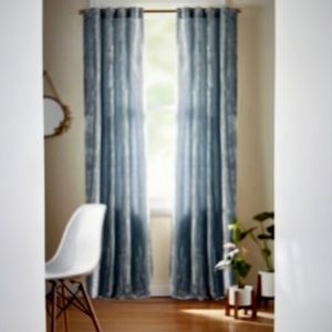 2 Wild Sage 63-inch long window panels in blue fog